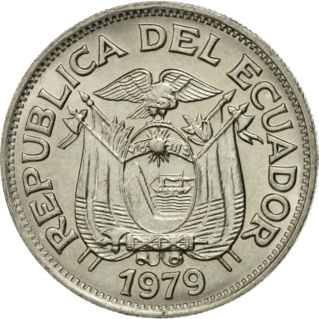 Münze, Ecuador, 50 Centavos, Cincuenta, 1979, SS, Nickel Clad Steel, KM:81