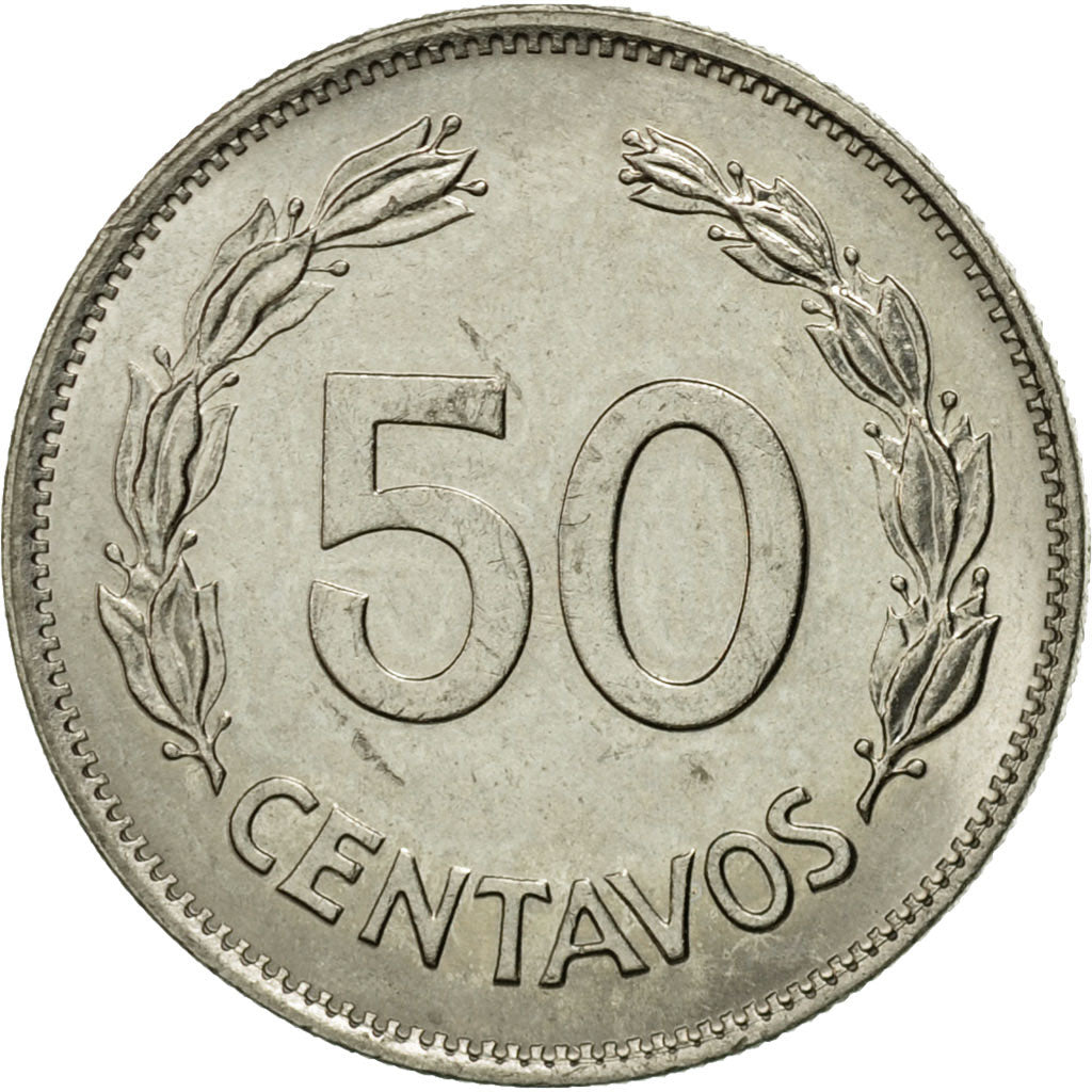 Münze, Ecuador, 50 Centavos, Cincuenta, 1979, SS, Nickel Clad Steel, KM:81