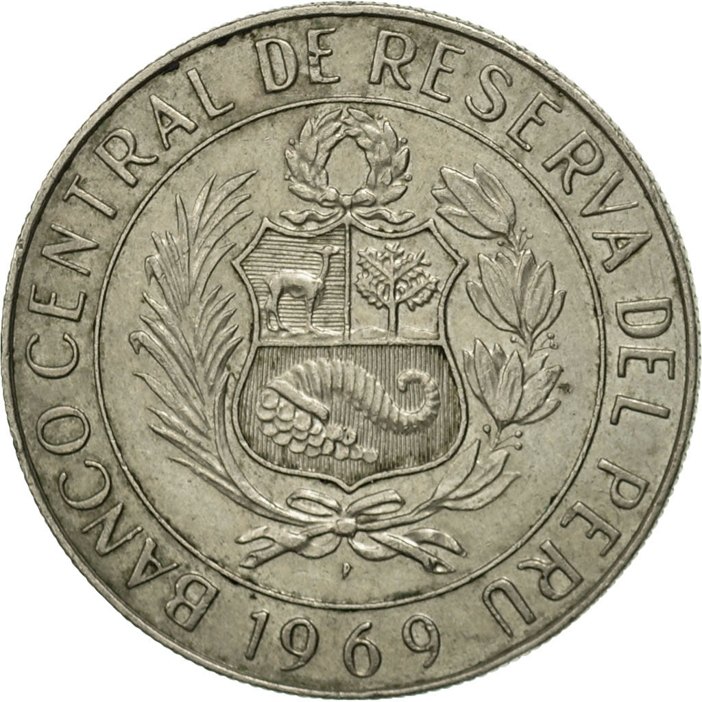 Münze, Peru, 5 Soles, 1969, Paris, S+, Copper-nickel, KM:252