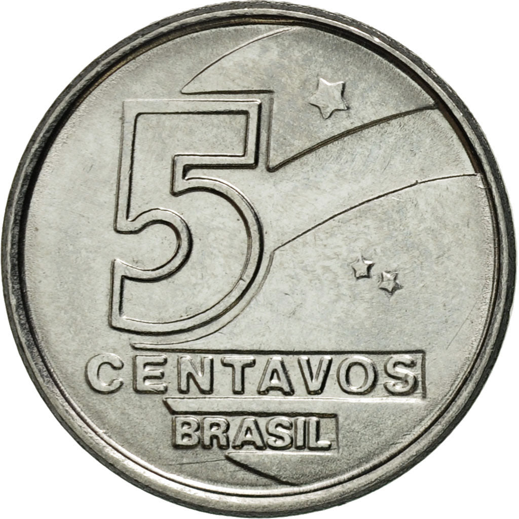 Coin, Brazil, 5 Centavos, 1989, VF(30-35), Stainless Steel, KM:612