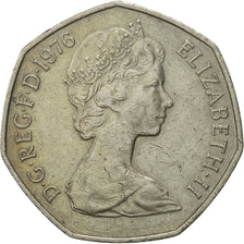 Coin, Great Britain, Elizabeth II, 50 New Pence, 1976, VF(30-35), Copper-nickel