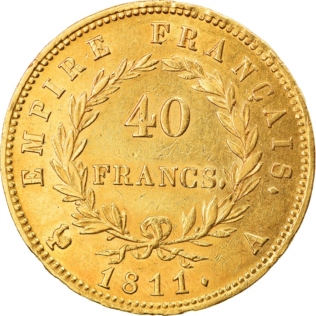 Moneta, Francja, Napoléon I, 40 Francs, 1811, Paris, AU(55-58), Złoto