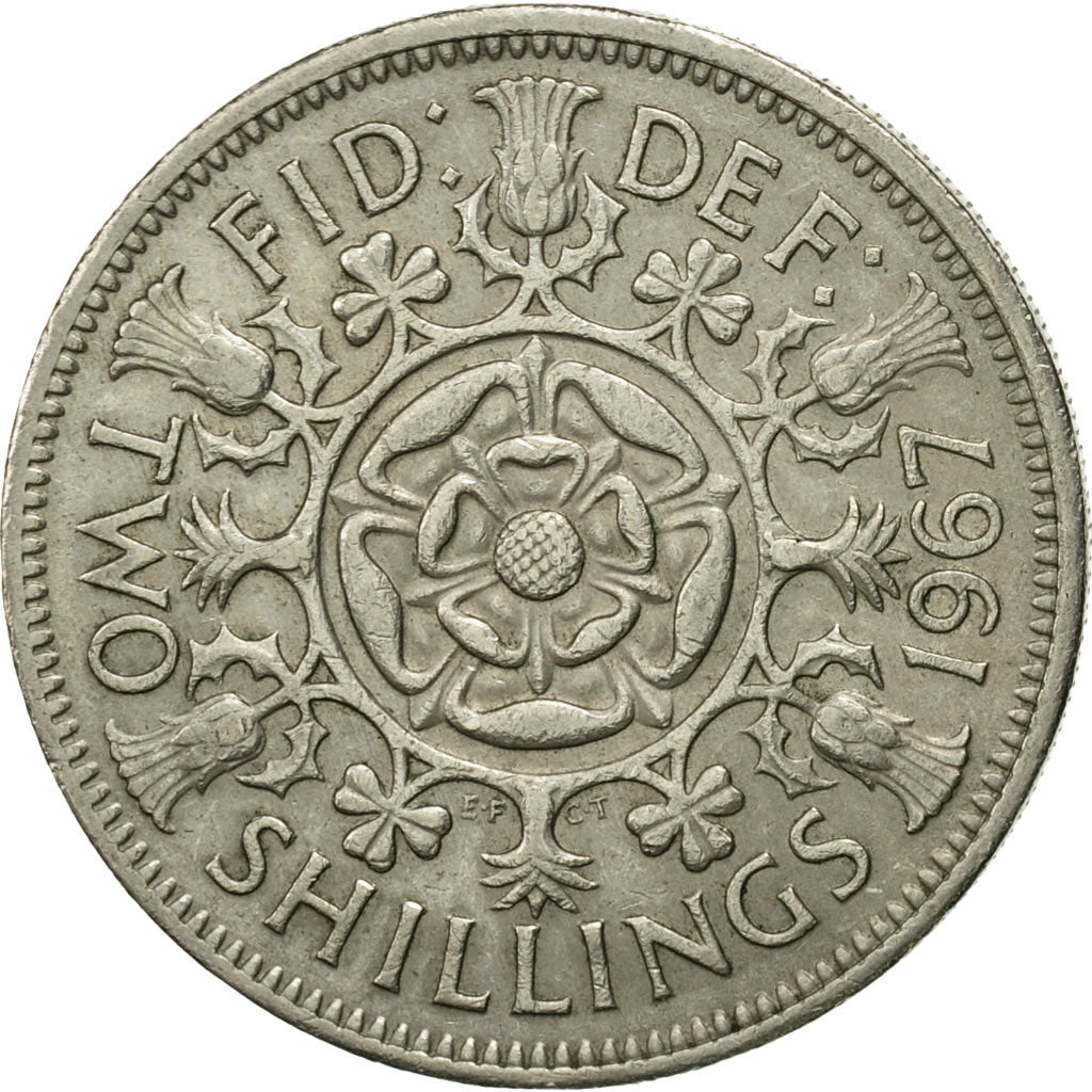 Monnaie, Grande-Bretagne, Elizabeth II, Florin, Two Shillings, 1967, TB+