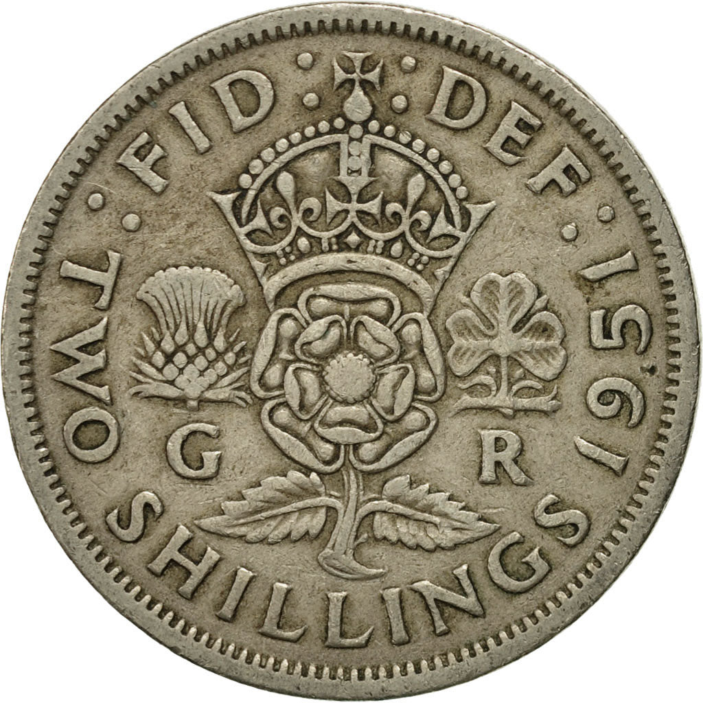 Coin, Great Britain, George VI, Florin, Two Shillings, 1951, VF(30-35)