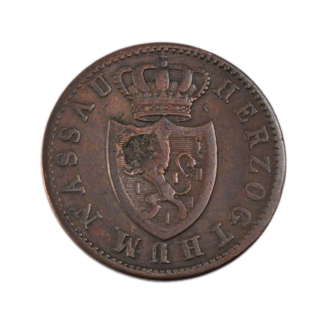 GERMAN STATES, Kreuzer, 1830, Wiesbaden, KM #51, VF(20-25), Copper, 22-24, 3.90