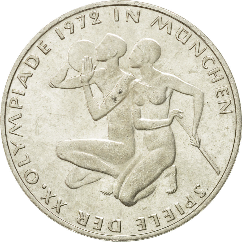 Moneta, GERMANIA - REPUBBLICA FEDERALE, 10 Mark, 1972, Karlsruhe, BB+, Argento