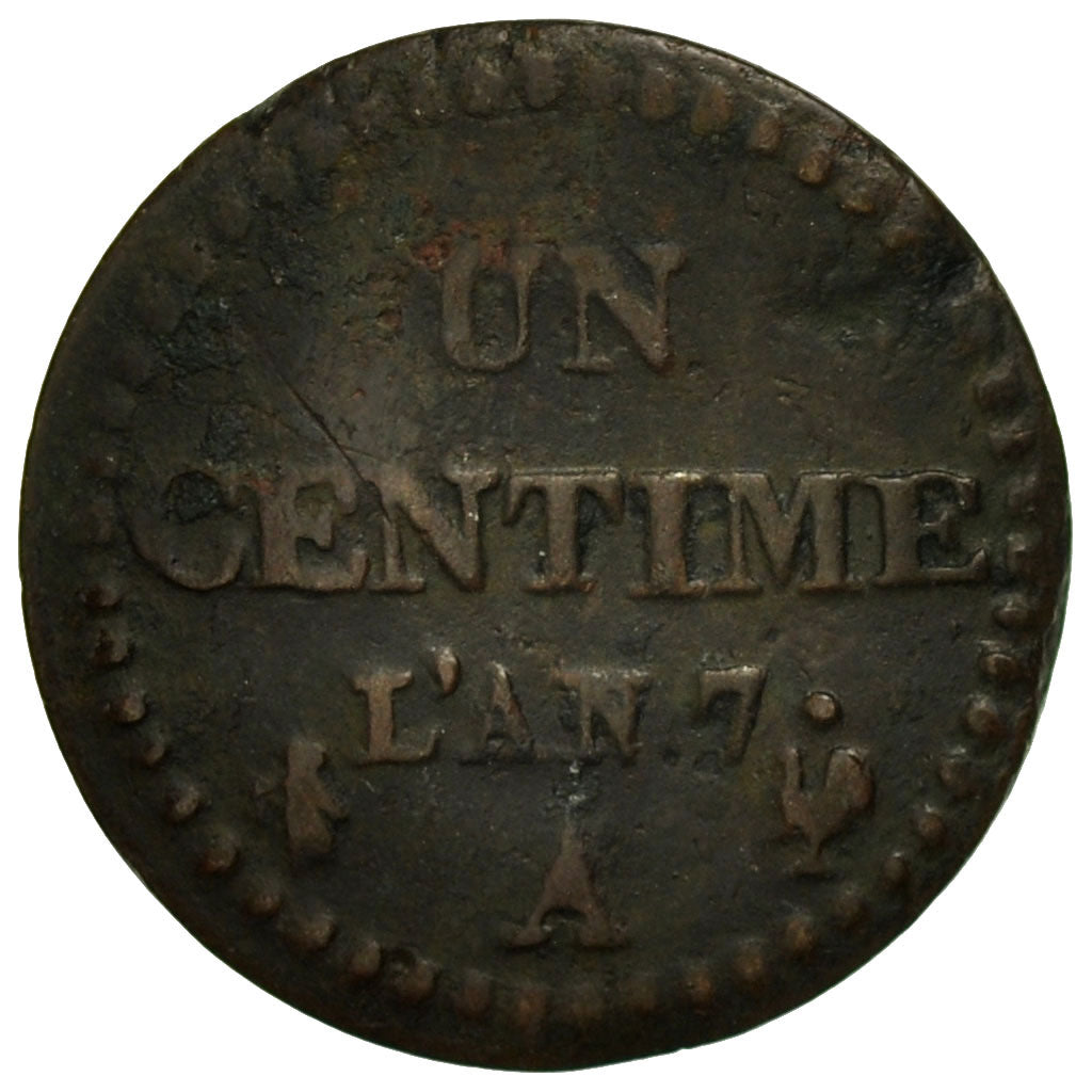 Coin, France, Dupré, Centime, 1799, Paris, VF(20-25), Bronze, KM:646