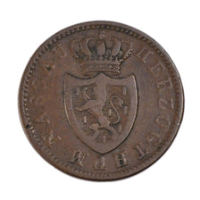 GERMAN STATES, Kreuzer, 1842, Wiesbaden, KM #67, VF(20-25), Copper, 3.50