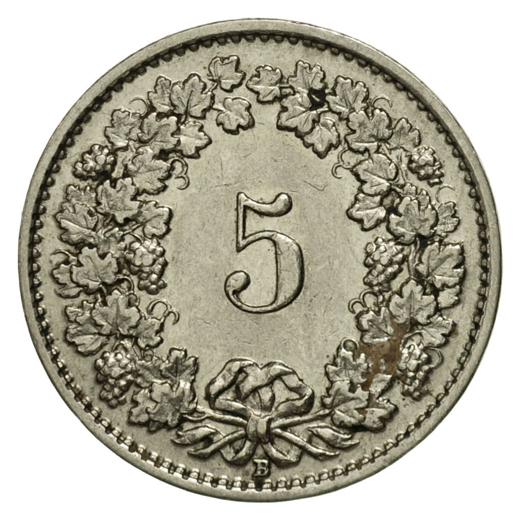 Moneda, Suiza, 5 Rappen, 1933, Bern, BC+, Níquel, KM:26b