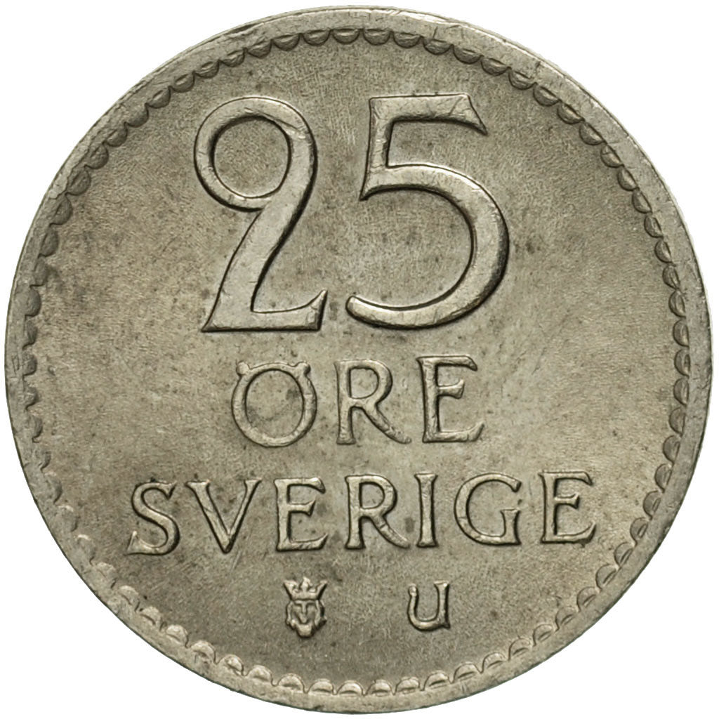 Coin, Sweden, Gustaf VI, 25 Öre, 1968, VF(30-35), Copper-nickel, KM:836