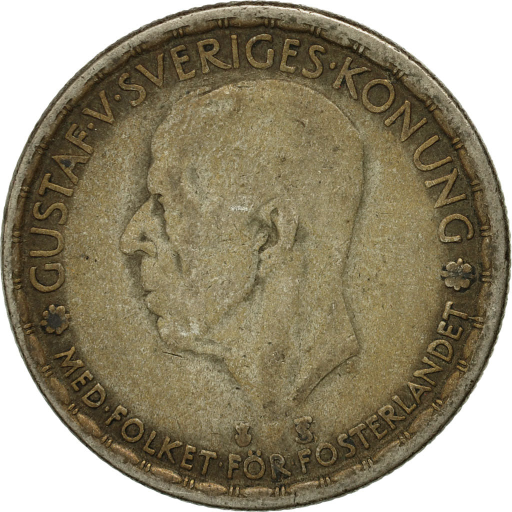 Moneta, Svezia, Gustaf V, Krona, 1947, MB, Argento, KM:814