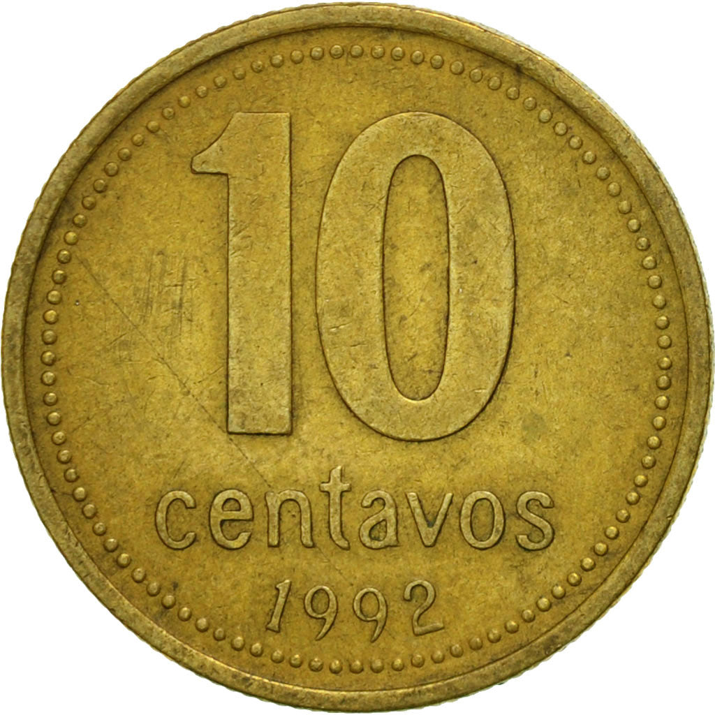Monnaie, Argentine, 10 Centavos, 1992, TB+, Aluminum-Bronze, KM:107