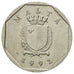 Monnaie, Malte, 5 Cents, 1991, British Royal Mint, TTB, Copper-nickel, KM:95