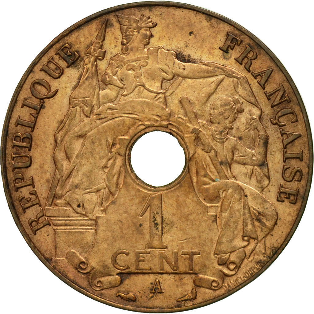 Münze, FRENCH INDO-CHINA, Cent, 1914, Paris, SS, Bronze, KM:12.1