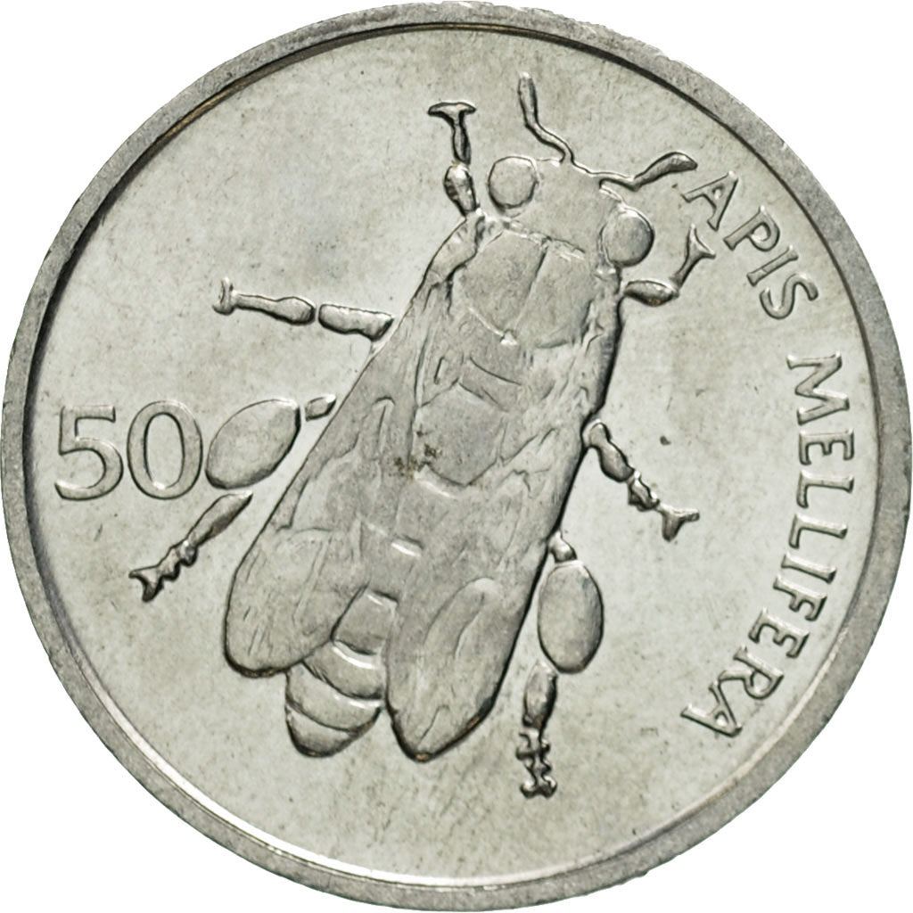 Coin, Slovenia, 50 Stotinov, 1996, AU(55-58), Aluminum, KM:3