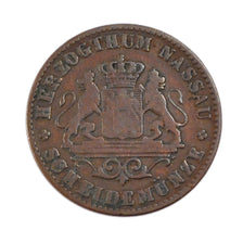 GERMAN STATES, Kreuzer, 1859, Wiesbaden, KM #74, VF(20-25), Copper, 3.80