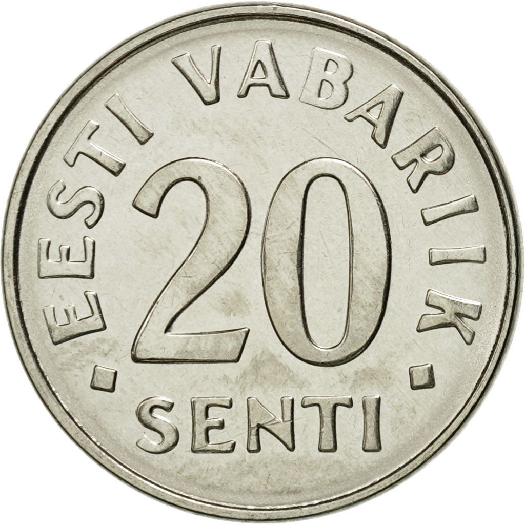 Moneta, Estonia, 20 Senti, 2006, no mint, SPL, Acciaio placcato nichel, KM:23a