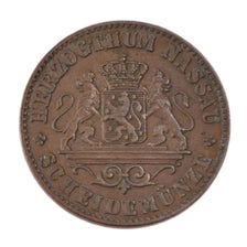 Coin, German States, NASSAU, Adolph, Kreuzer, 1859, Wiesbaden, AU(50-53), Copper