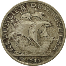 Moneta, Portogallo, 10 Escudos, 1955, MB, Argento, KM:586