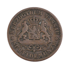 Moneda, Estados alemanes, NASSAU, Adolph, Kreuzer, 1862, Wiesbaden, BC+, Cobre