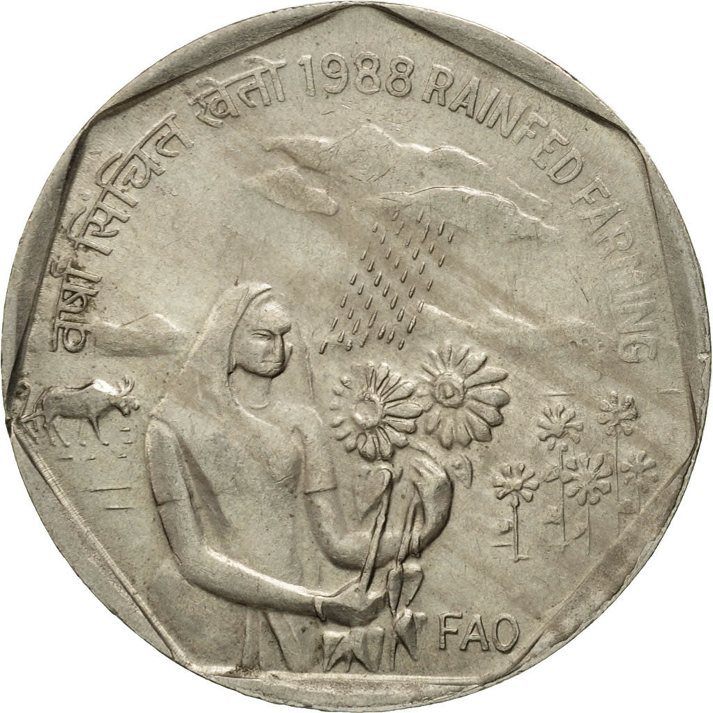 Moneta, REPUBBLICA DELL’INDIA, Rupee, 1988, MB+, Rame-nichel, KM:82