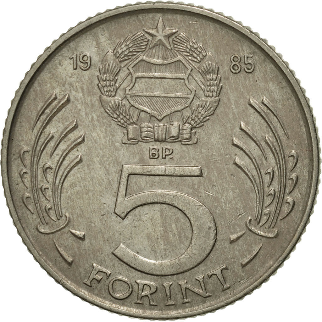 Moneta, Ungheria, 5 Forint, 1985, Budapest, MB+, Rame-nichel, KM:635