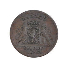 Coin, German States, NASSAU, Adolph, Pfennig, 1862, Wiesbaden, VF(30-35), Copper