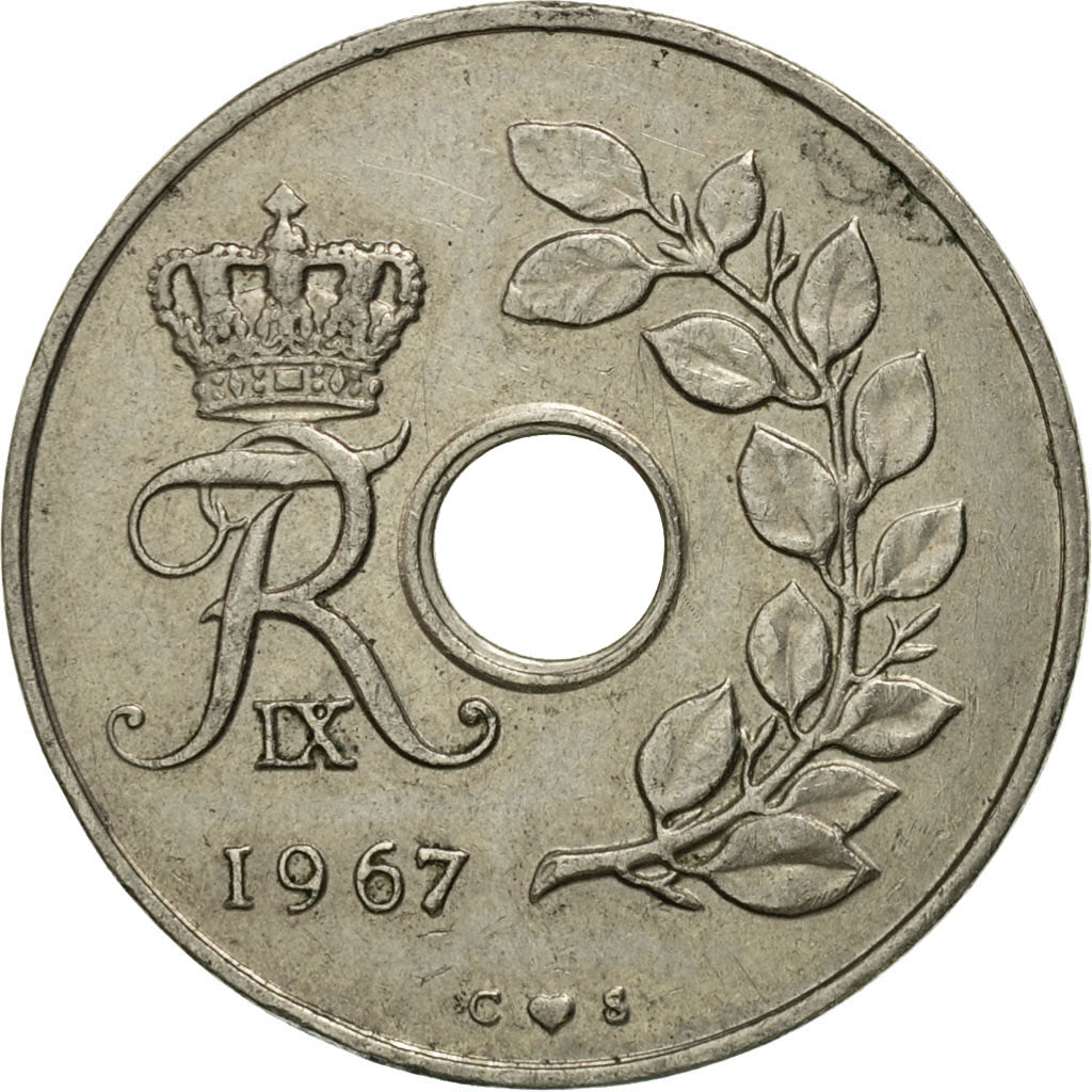 Monnaie, Danemark, Frederik IX, 25 Öre, 1967, Copenhagen, TTB, Copper-nickel