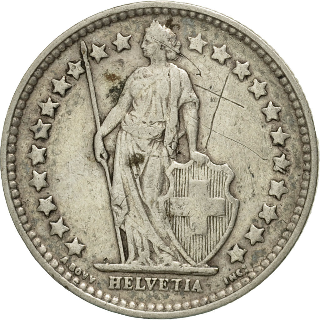 Coin, Switzerland, 1/2 Franc, 1928, Bern, VF(30-35), Silver, KM:23