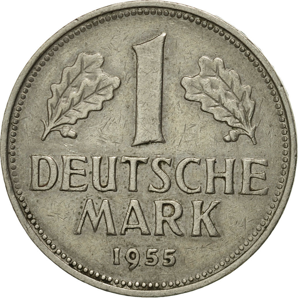 Moneta, GERMANIA - REPUBBLICA FEDERALE, Mark, 1955, Hamburg, BB, Rame-nichel