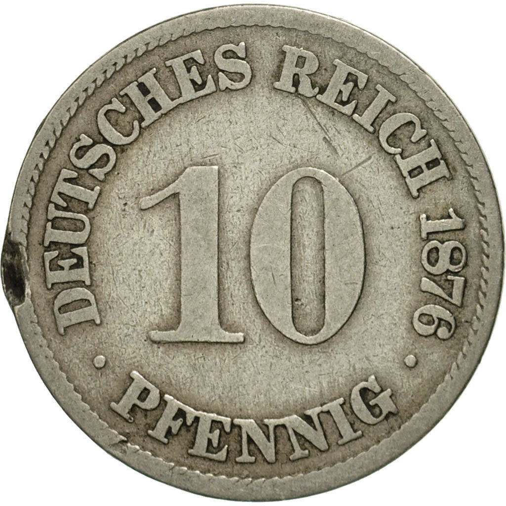 Monnaie, GERMANY - EMPIRE, Wilhelm I, 10 Pfennig, 1876, Berlin, TB