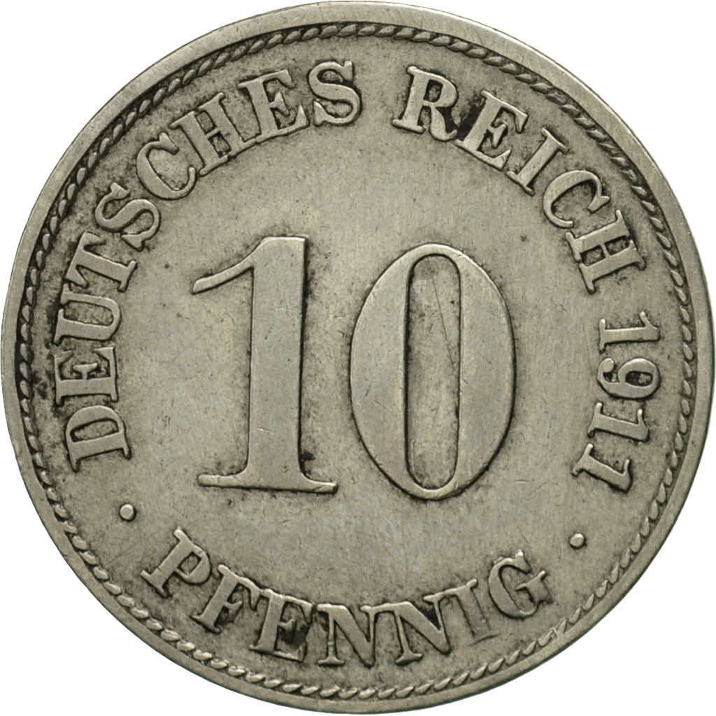 Münze, GERMANY - EMPIRE, Wilhelm II, 10 Pfennig, 1911, Munich, S+
