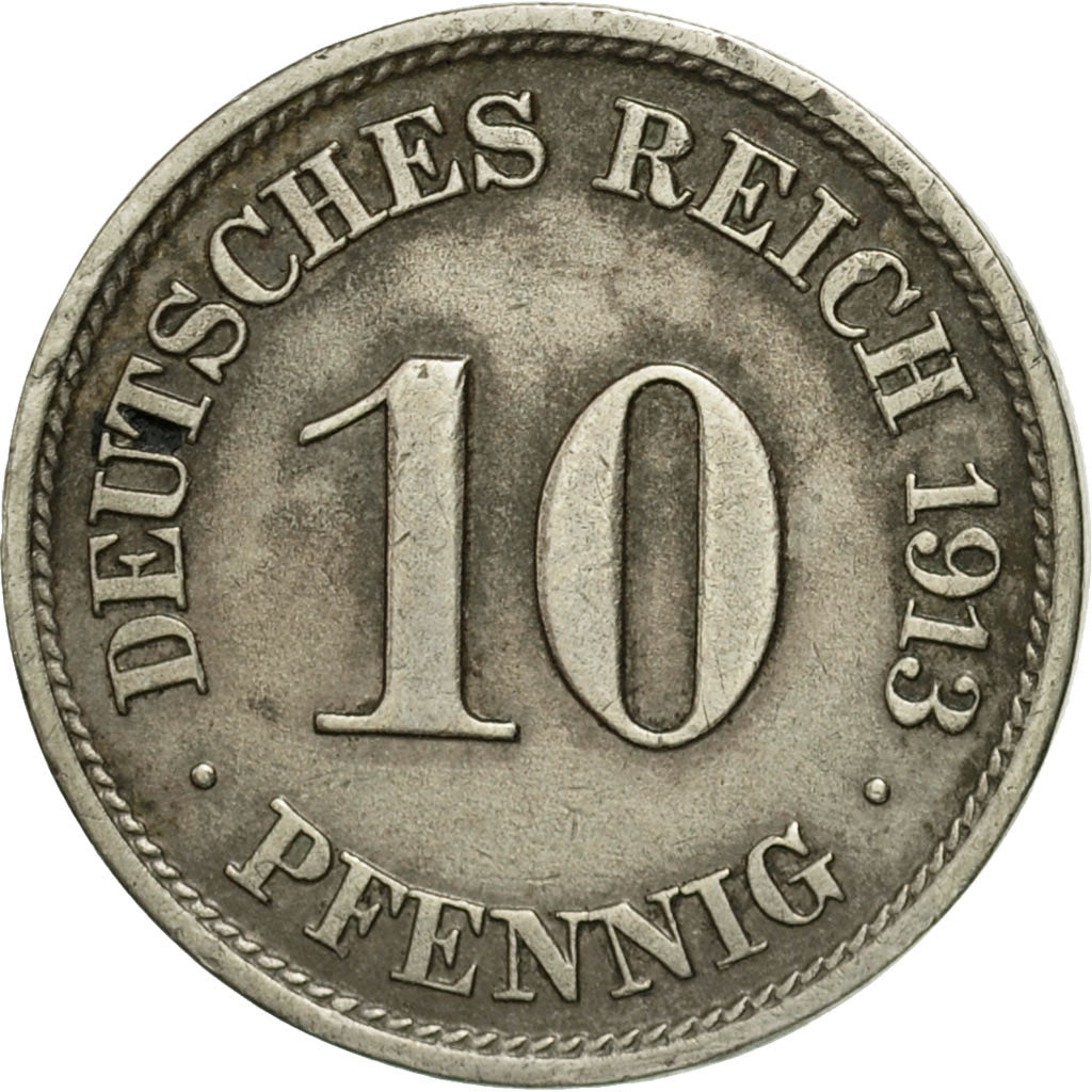 Munten, DUITSLAND - KEIZERRIJK, Wilhelm II, 10 Pfennig, 1913, Hamburg, FR+
