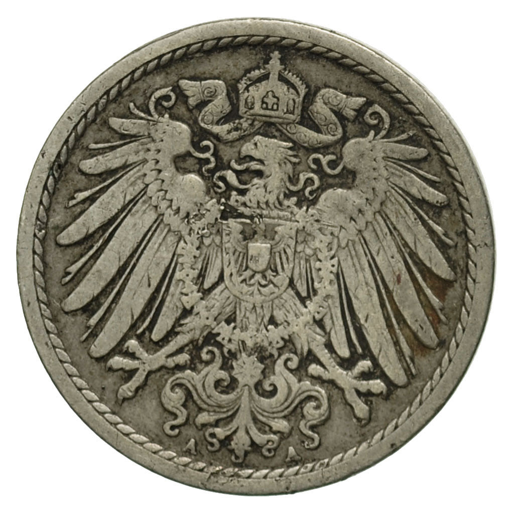Monnaie, GERMANY - EMPIRE, Wilhelm II, 5 Pfennig, 1906, Berlin, TB+