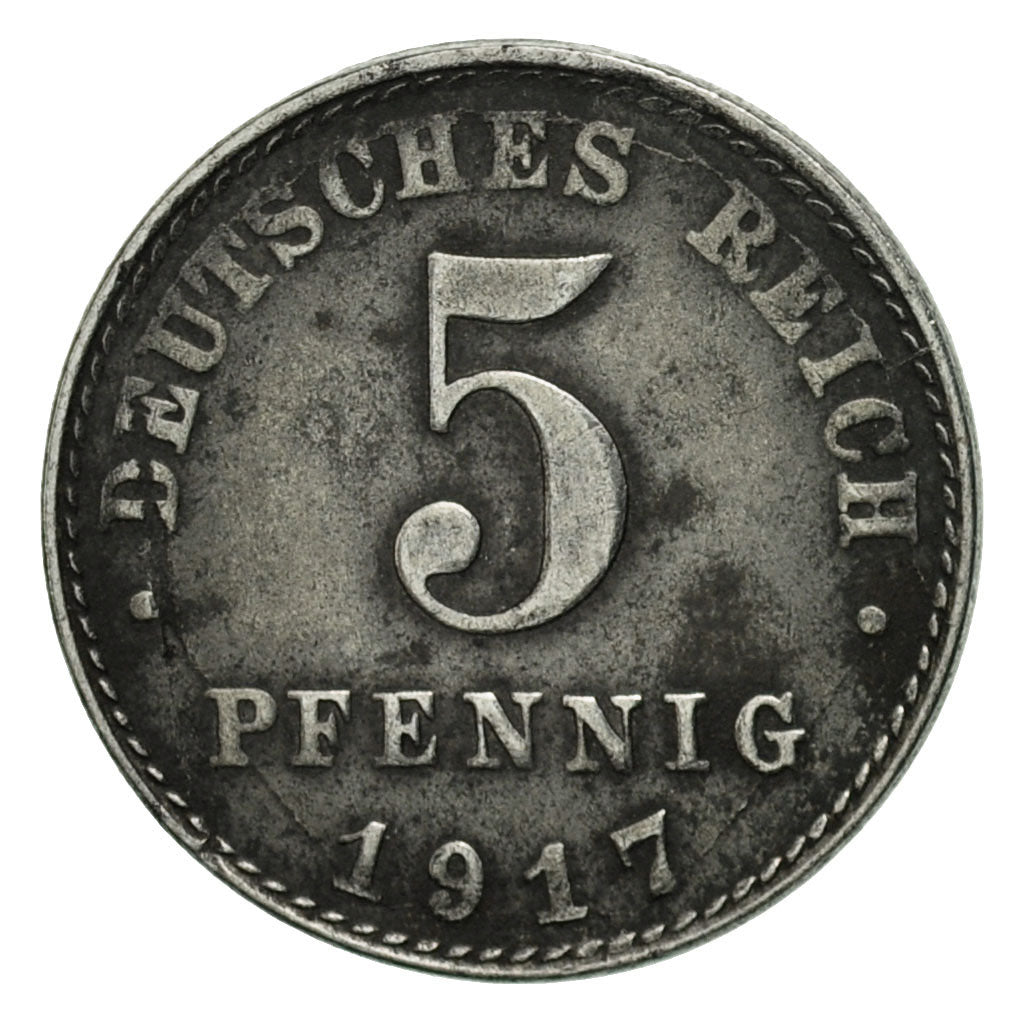 Münze, GERMANY - EMPIRE, 5 Pfennig, 1917, Berlin, S, Iron, KM:19