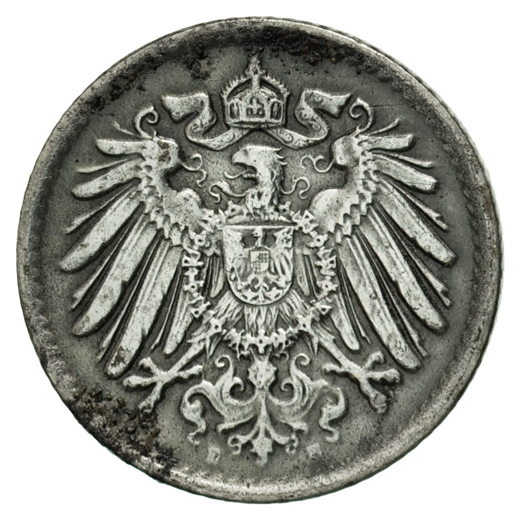 Monnaie, GERMANY - EMPIRE, 5 Pfennig, 1916, Muldenhütten, TB, Iron, KM:19