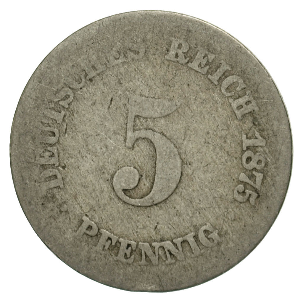 Coin, GERMANY - EMPIRE, Wilhelm I, 5 Pfennig, 1875, Hambourg, VF(20-25)