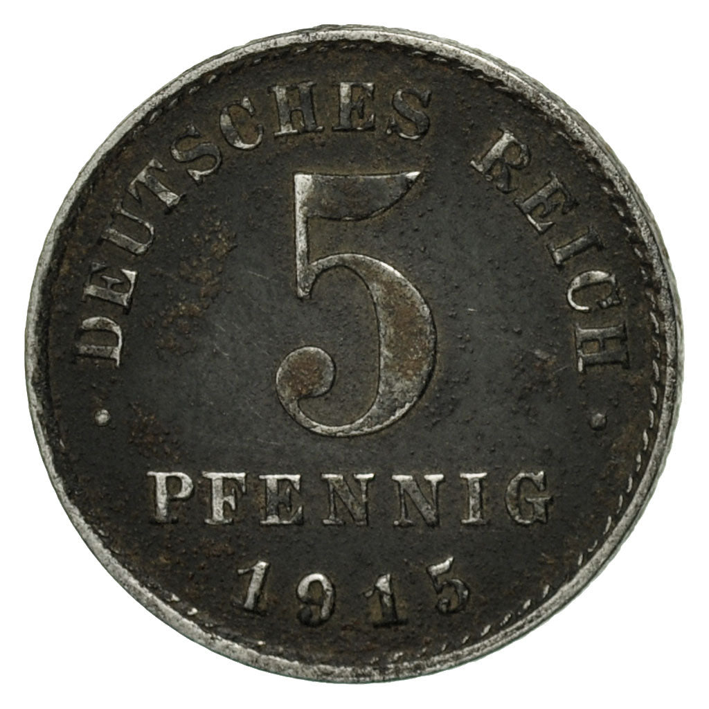 Coin, GERMANY - EMPIRE, 5 Pfennig, 1915, Berlin, VF(20-25), Iron, KM:19