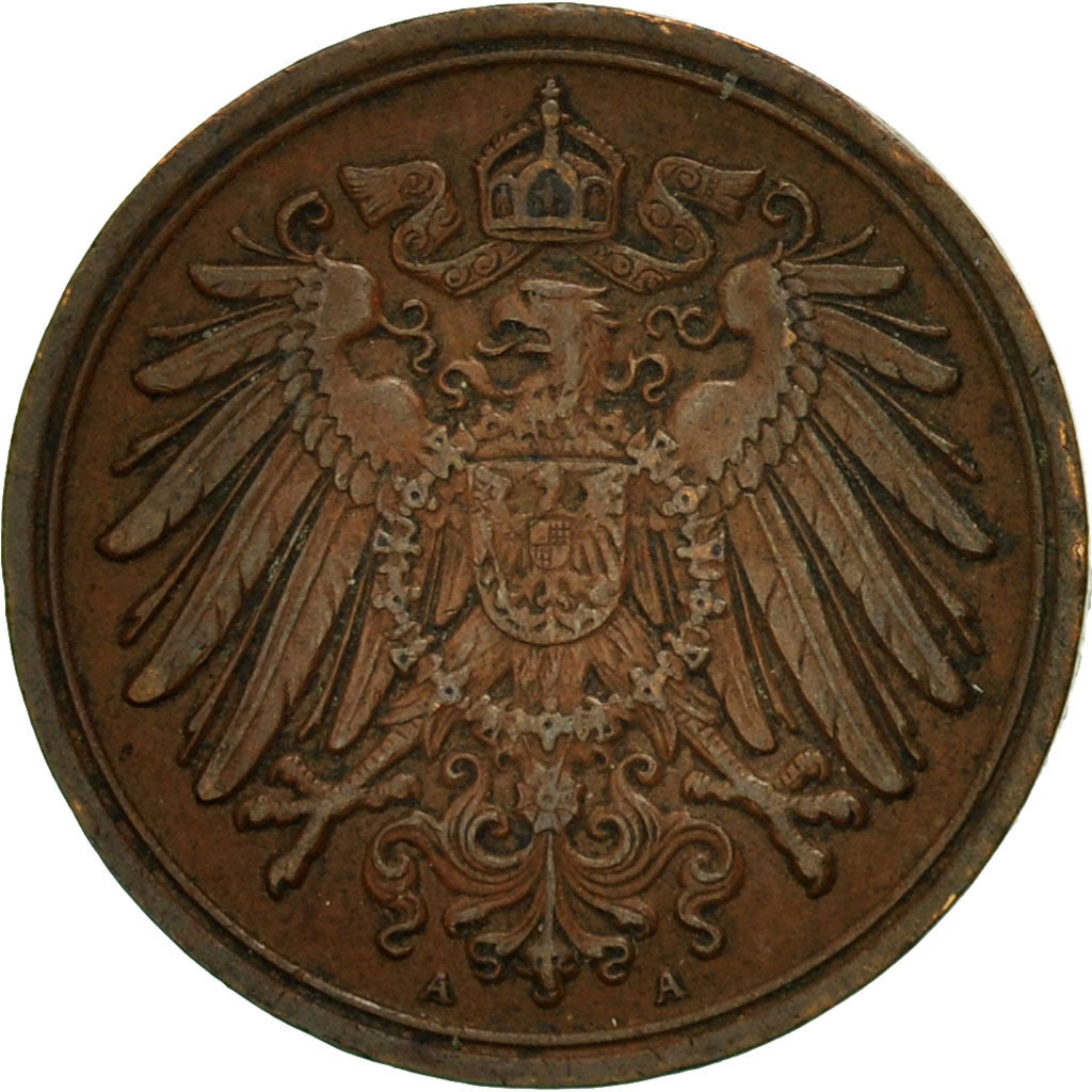 Moneta, GERMANIA - IMPERO, Wilhelm II, Pfennig, 1914, Berlin, BB, Rame, KM:10
