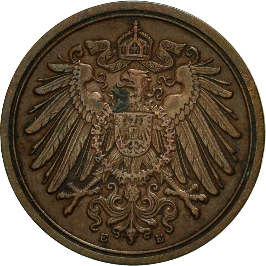 Coin, GERMANY - EMPIRE, Wilhelm II, Pfennig, 1912, Muldenhütten, VF(30-35)