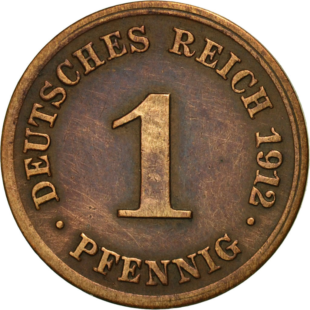 Moneta, GERMANIA - IMPERO, Wilhelm II, Pfennig, 1912, Munich, MB+, Rame, KM:10