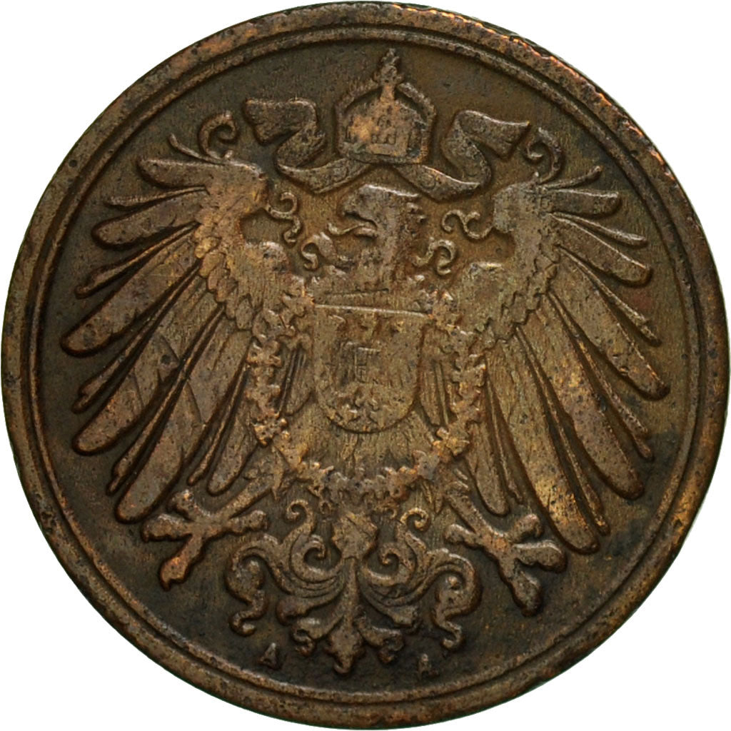 Coin, GERMANY - EMPIRE, Wilhelm II, Pfennig, 1909, Berlin, VF(20-25), Copper