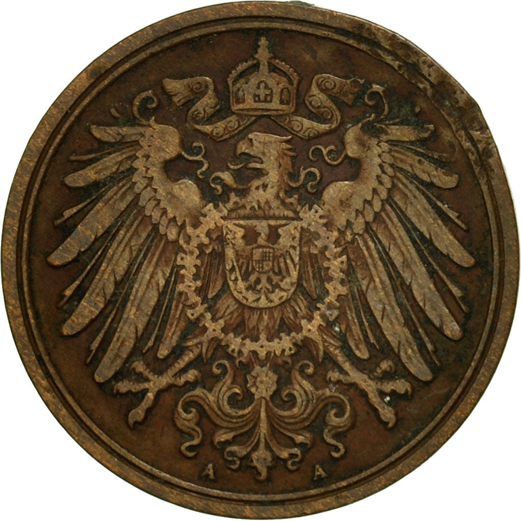 Coin, GERMANY - EMPIRE, Wilhelm II, Pfennig, 1899, Berlin, VF(30-35), Copper