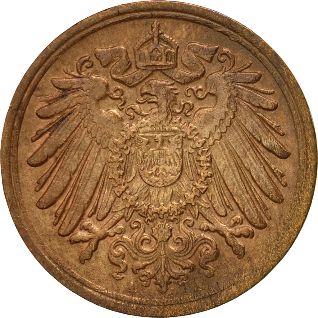 Moneta, NIEMCY - IMPERIUM, Wilhelm II, Pfennig, 1916, Berlin, VF(20-25), Miedź