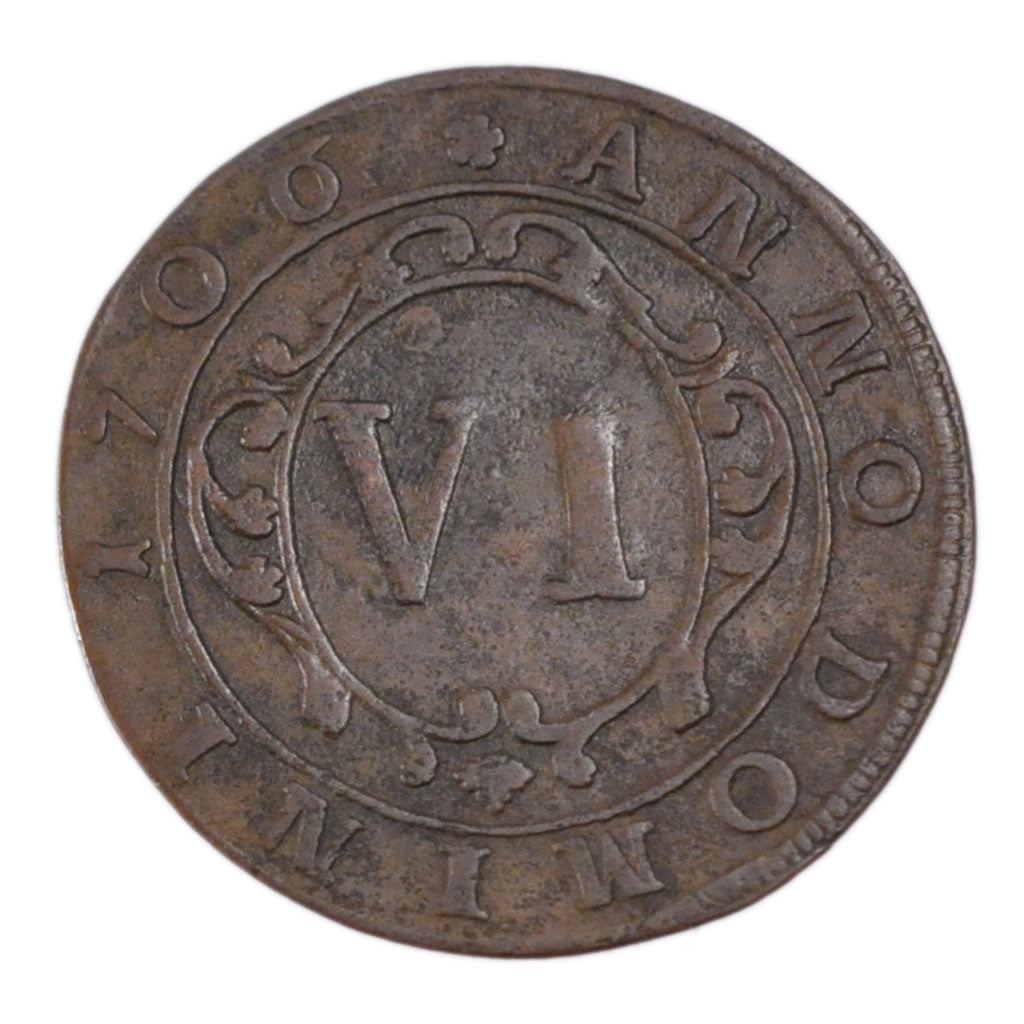 Germania, 6 Pfennig, 1706, BB, Rame