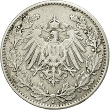 Münze, GERMANY - EMPIRE, 1/2 Mark, 1914, Hambourg, S+, Silber, KM:17