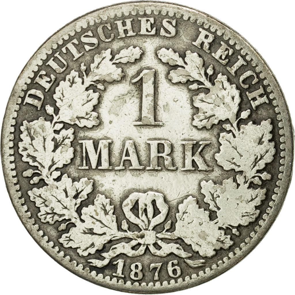 Moneta, GERMANIA - IMPERO, Wilhelm I, Mark, 1876, Berlin, MB+, Argento, KM:7