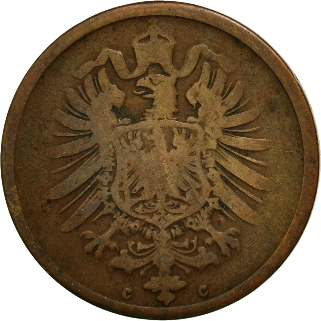 Münze, GERMANY - EMPIRE, Wilhelm I, 2 Pfennig, 1875, Frankfurt, S, Kupfer, KM:2