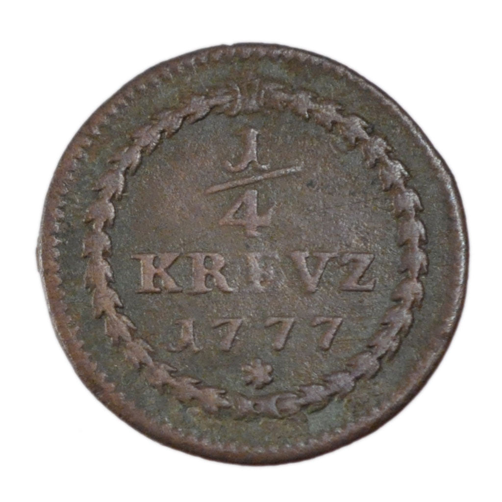 GERMAN STATES, 1/4 Kreuzer, 1777, KM #437, VF(30-35), Copper, 2.10
