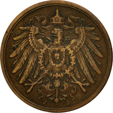 Münze, GERMANY - EMPIRE, Wilhelm II, 2 Pfennig, 1908, Hambourg, S+, Kupfer